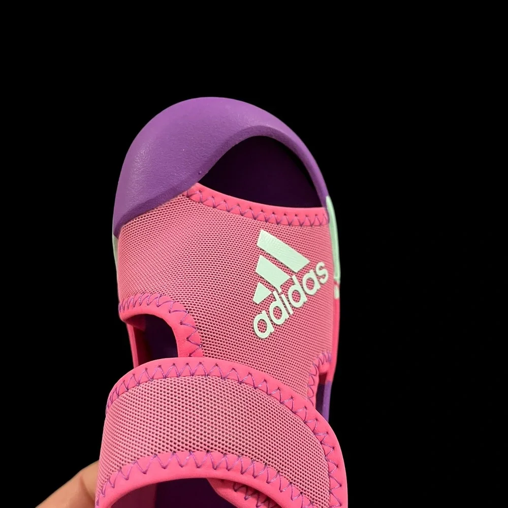 Adidas Toddler Girls Slip-on Water Shoes Size 9.5 Pink Purple Closed Toe Sandals